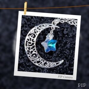 Crystal Star Celtic Moon Necklace